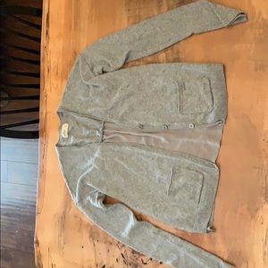 Gray cardigan with shear back